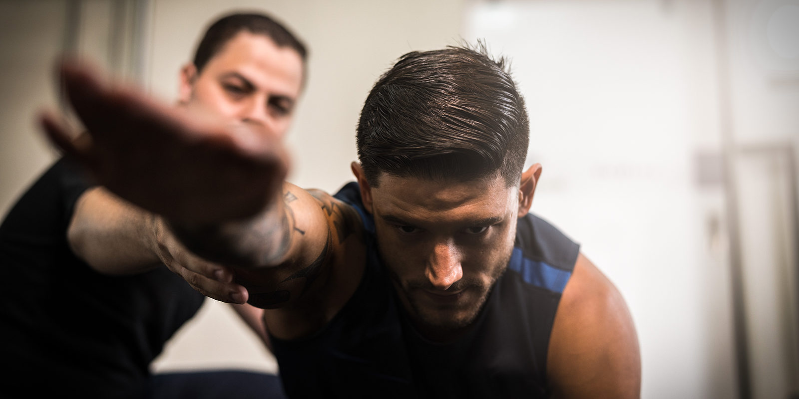 Athlete getting physical therapy